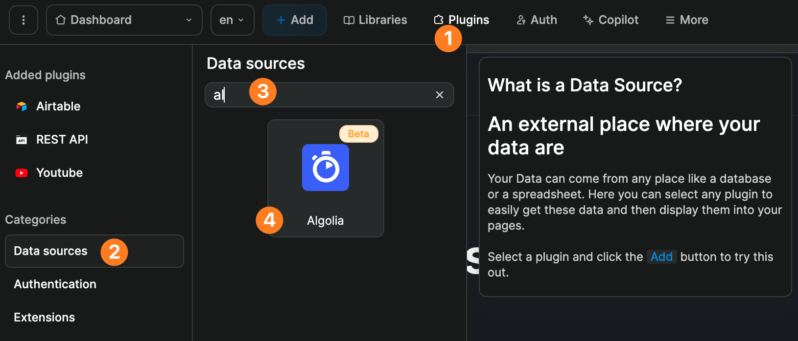 Algolia plugin in WeWeb