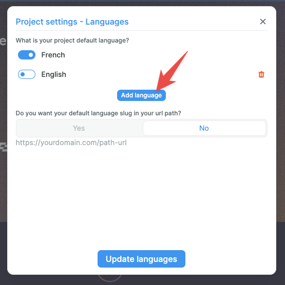 Add language to your app