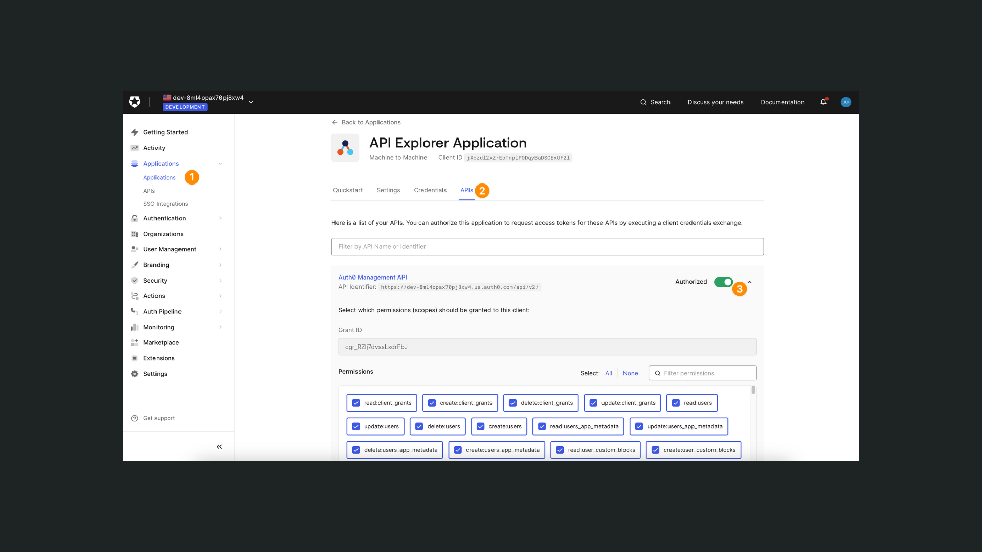 Machine to Machine authorizations