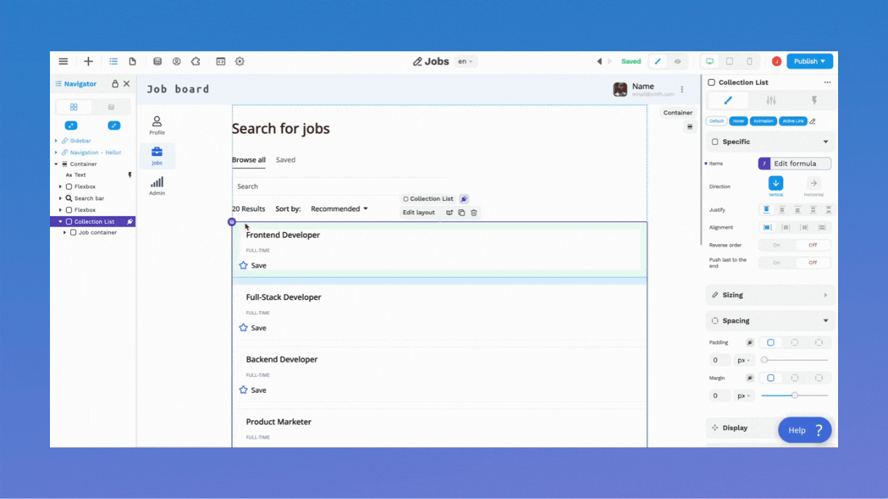 Filter collection in the frontend
