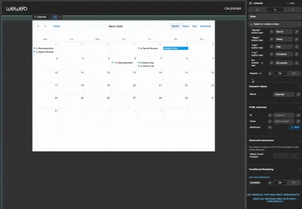 Hiding the default header