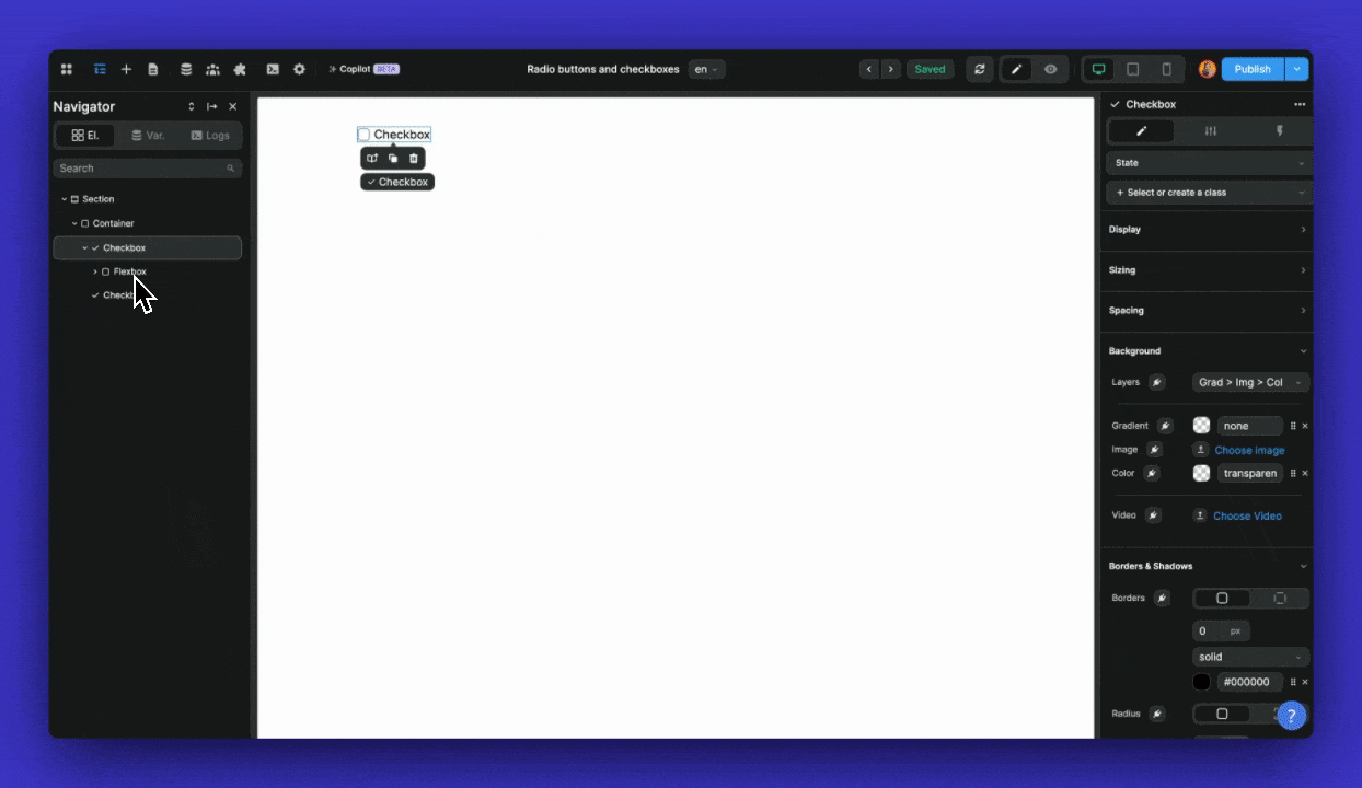 Styling the checkbox in checked state