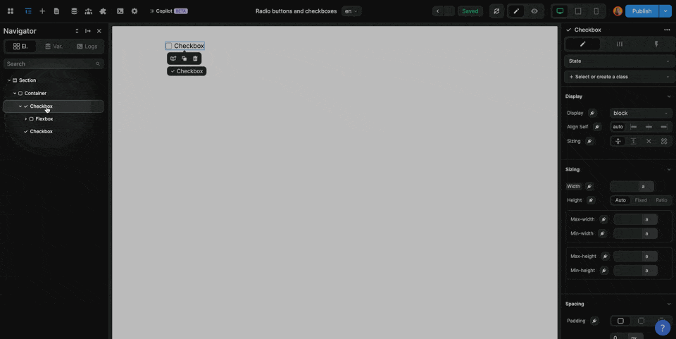 Styling the checkbox