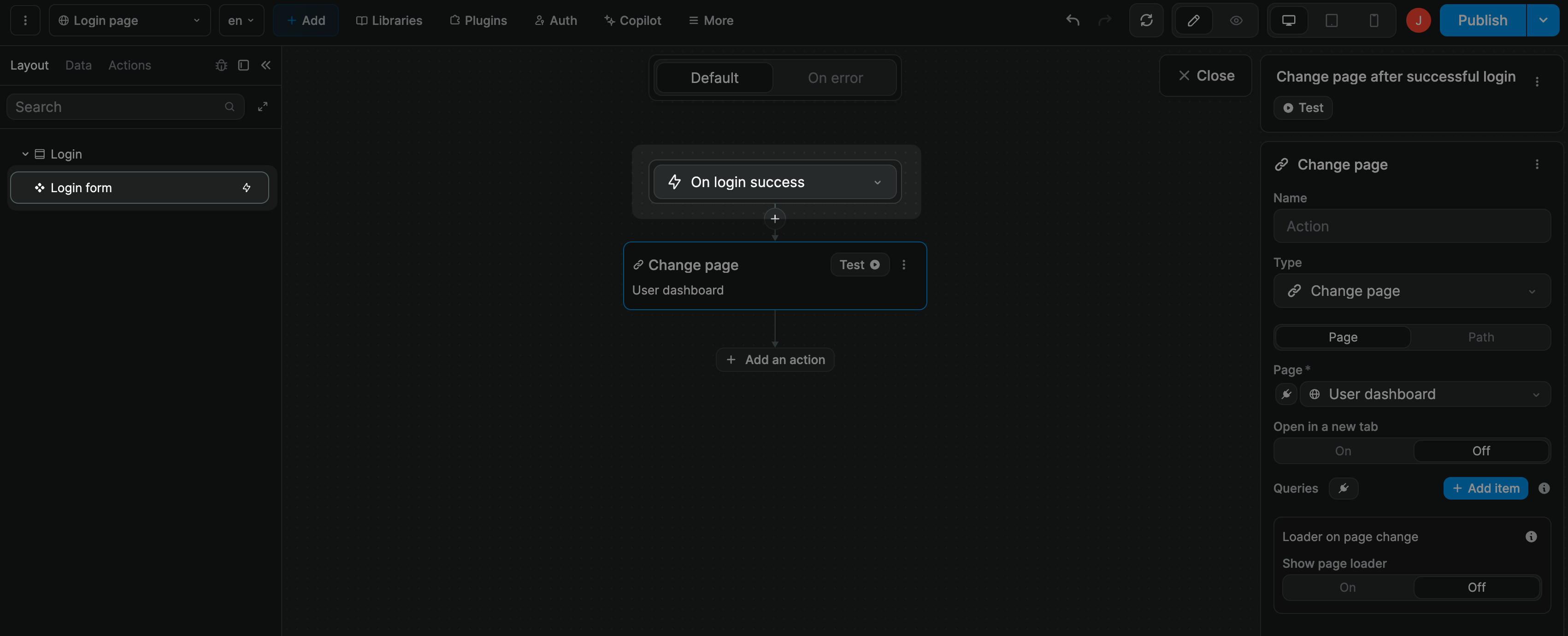React to a component event