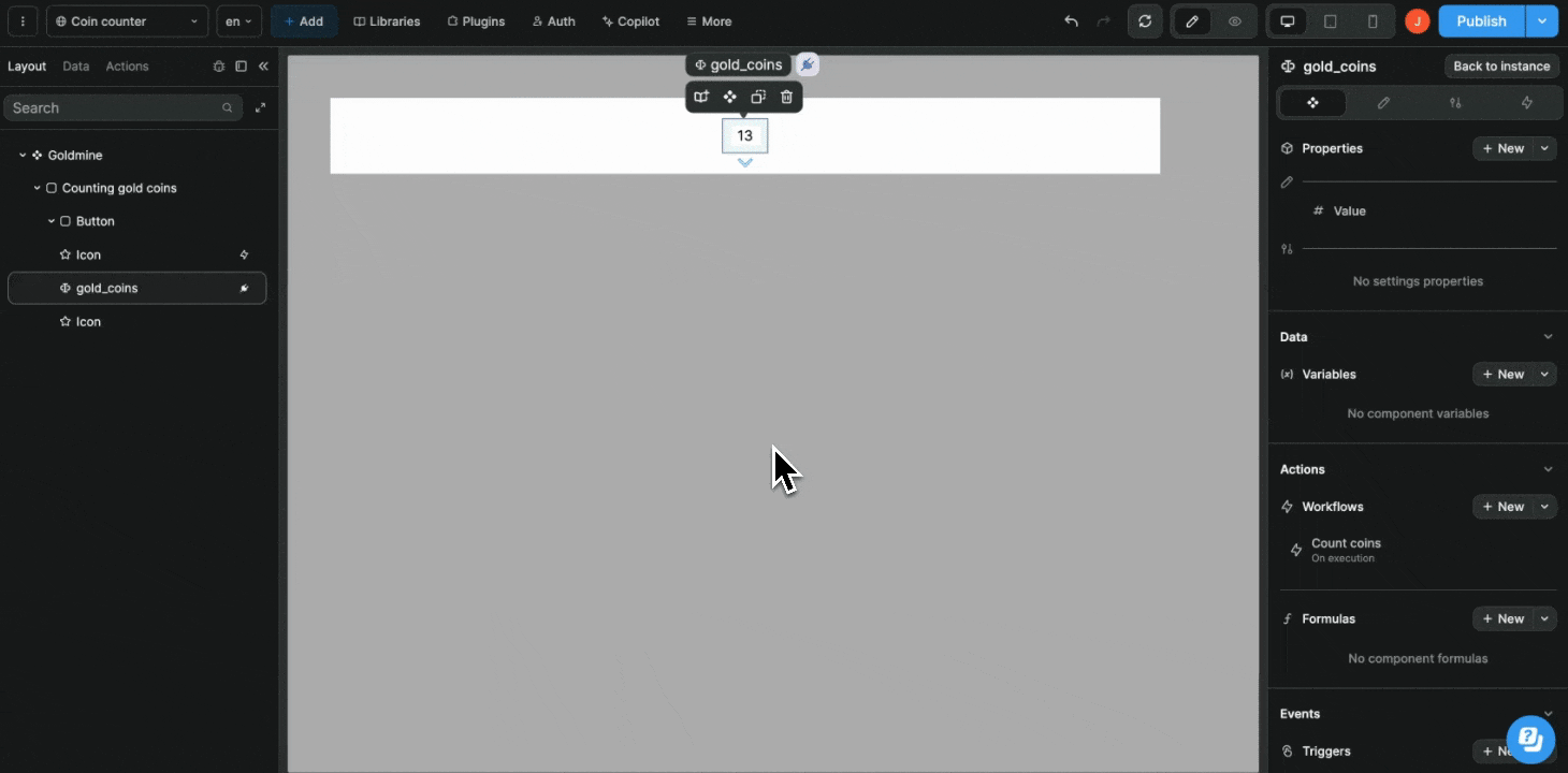 Execute component workflow