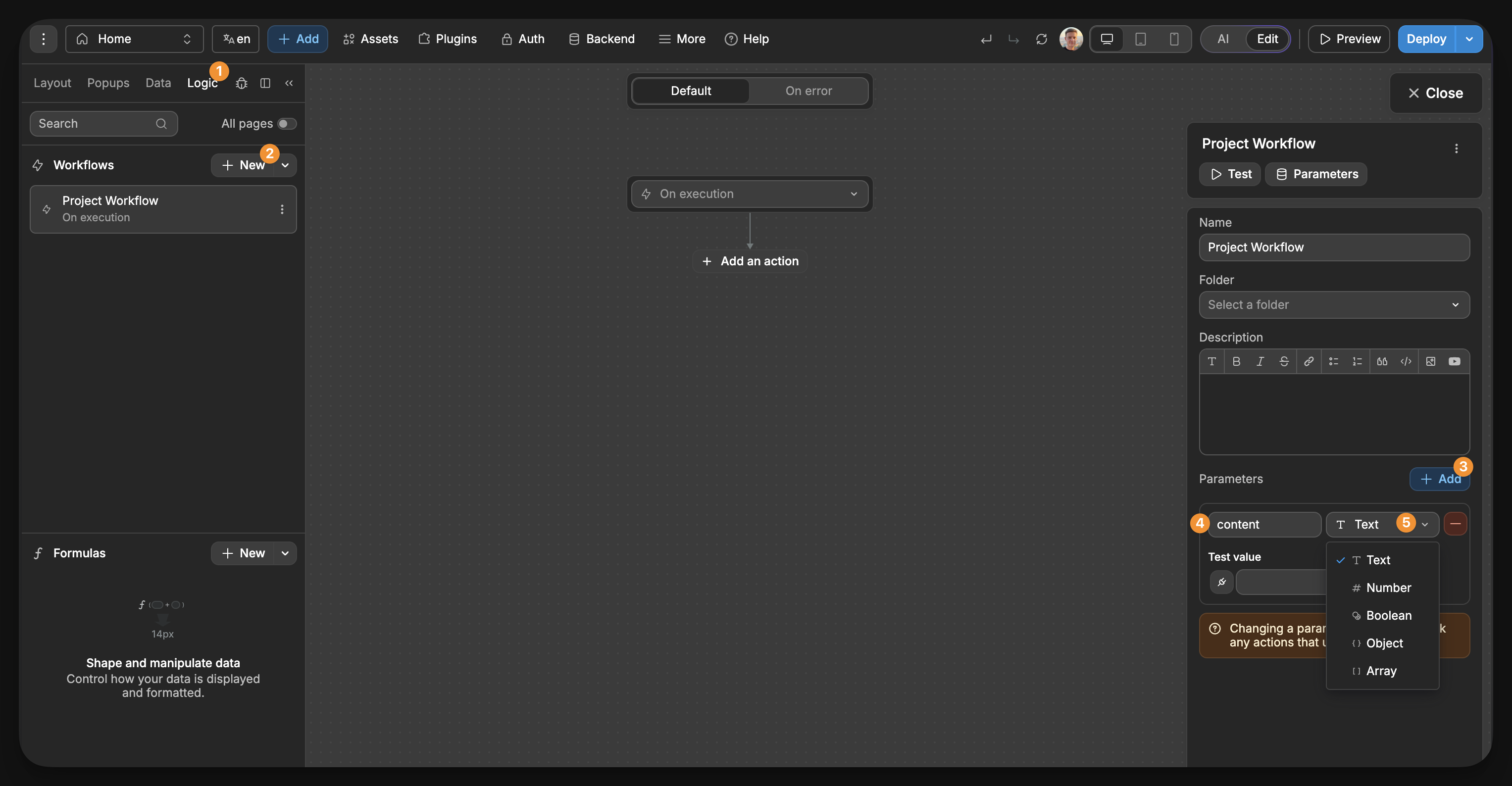 An example on how to create global workflows