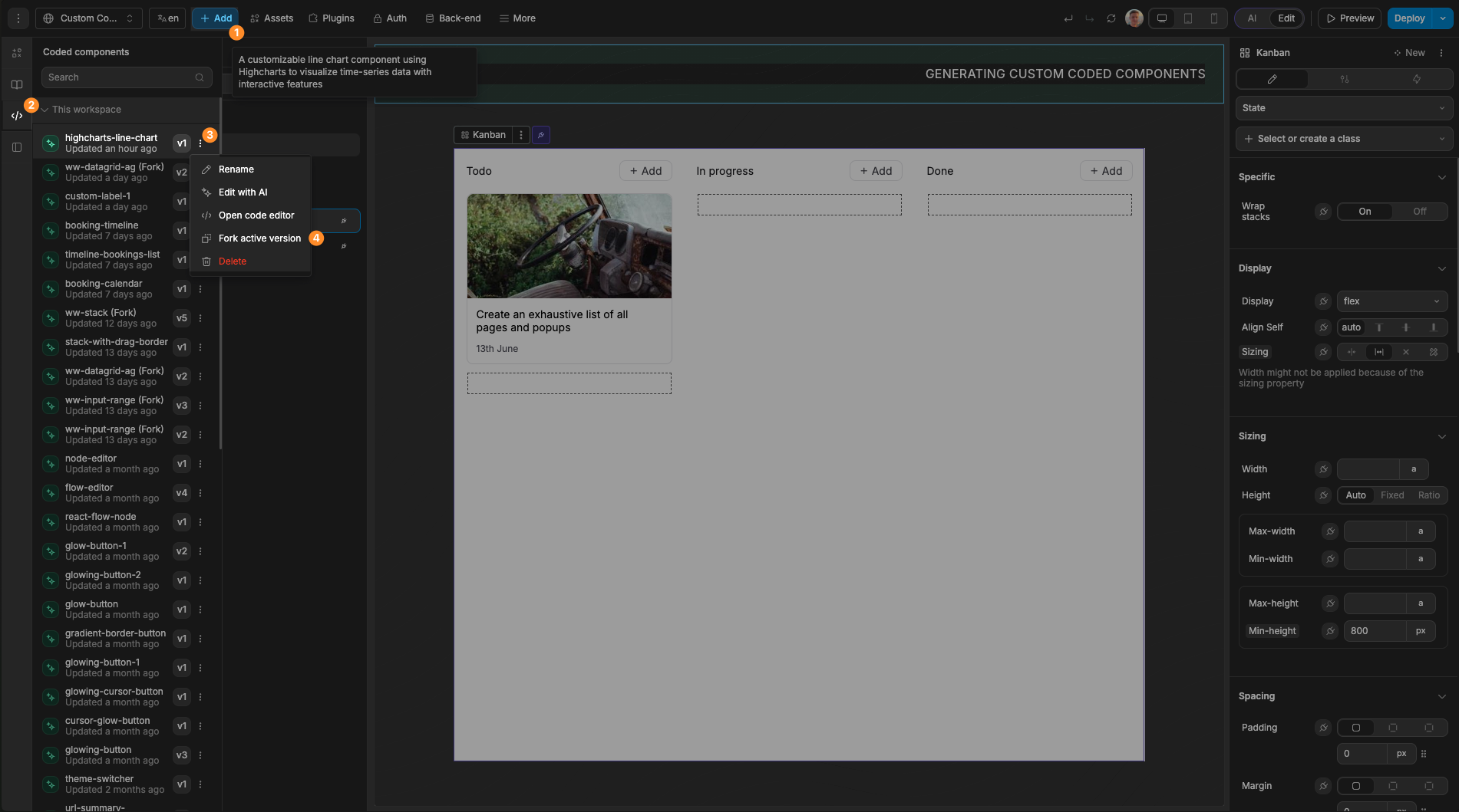 Forking A Component From Add Panel