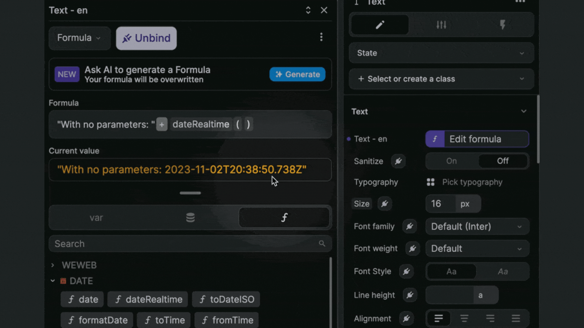 Realtime date formula