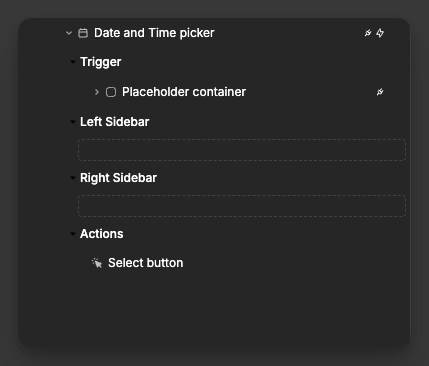 Date Picker dropzones & elements