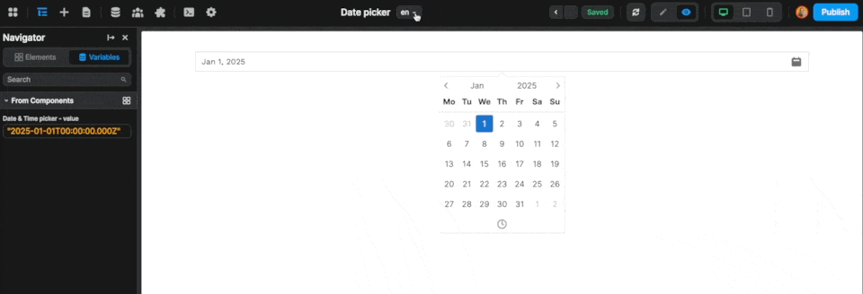 Date picker language