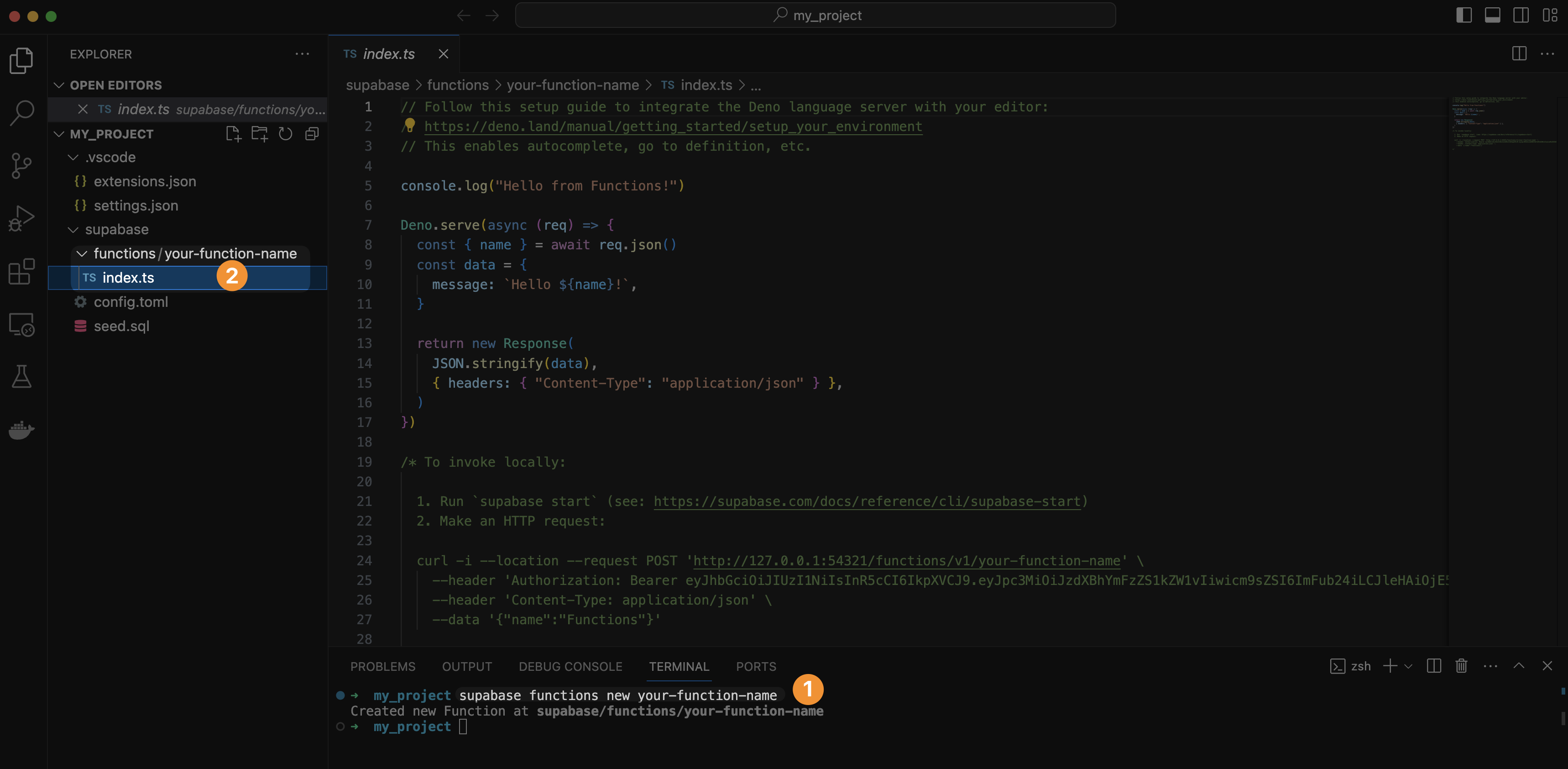 Create a new Edge function