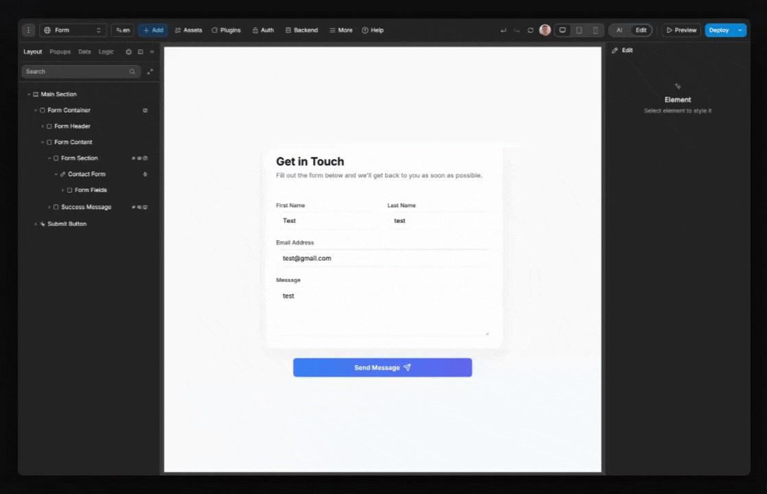 Form ID setting