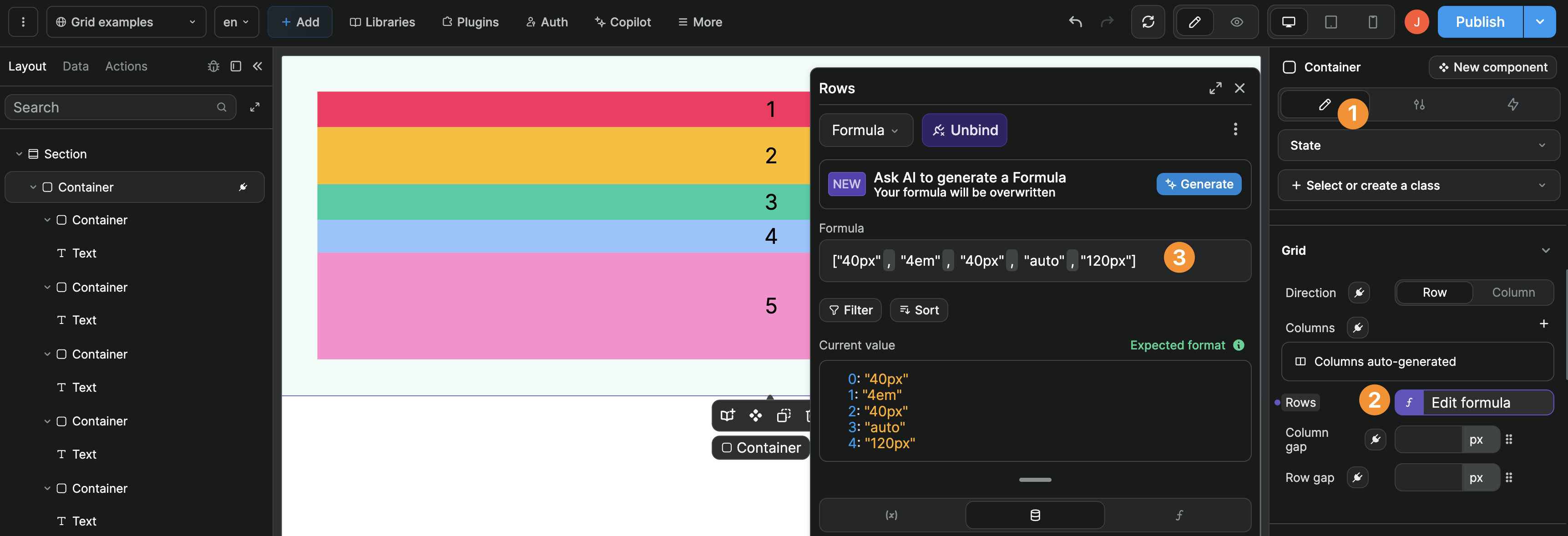 Custom grid rows with CSS