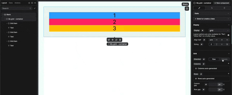 Change the CSS grid direction