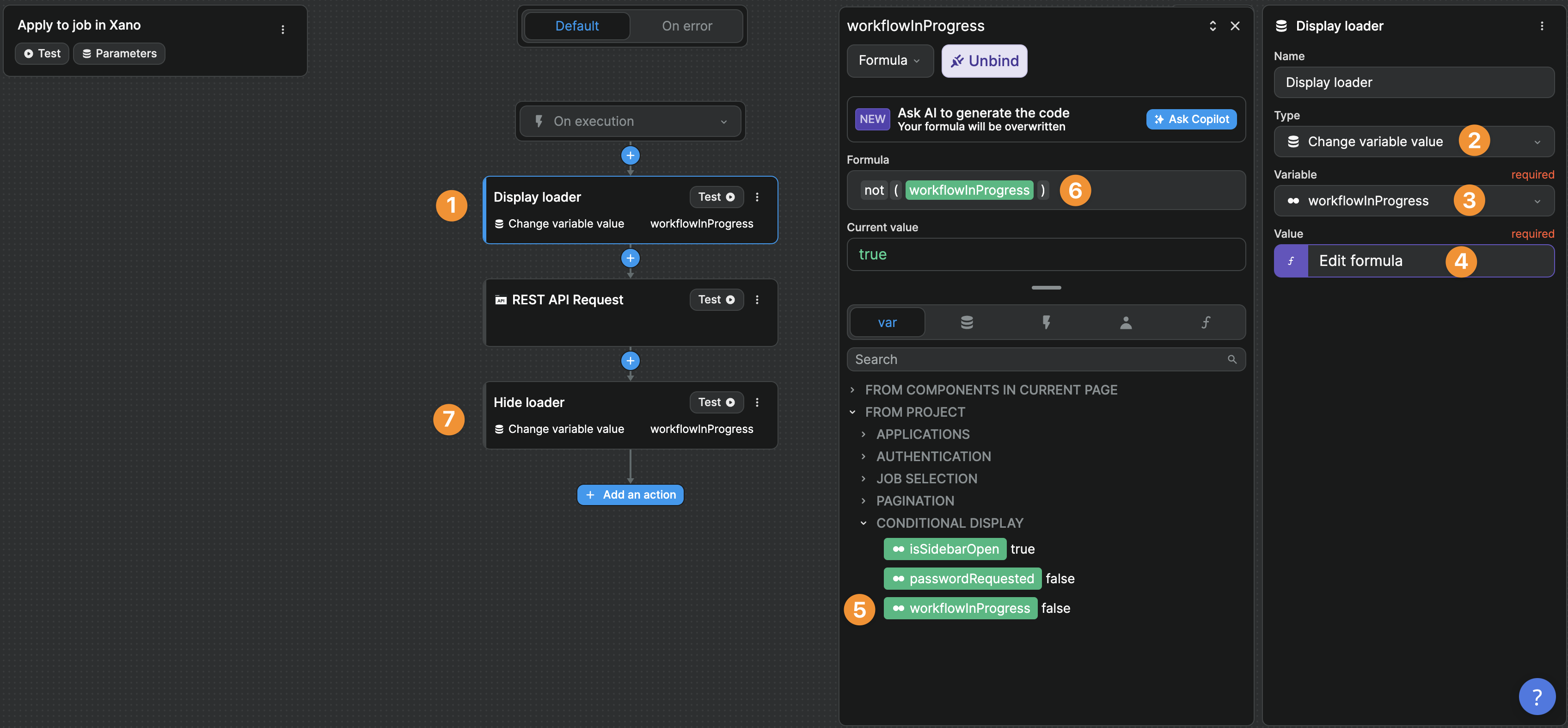 Change variable in a workflow