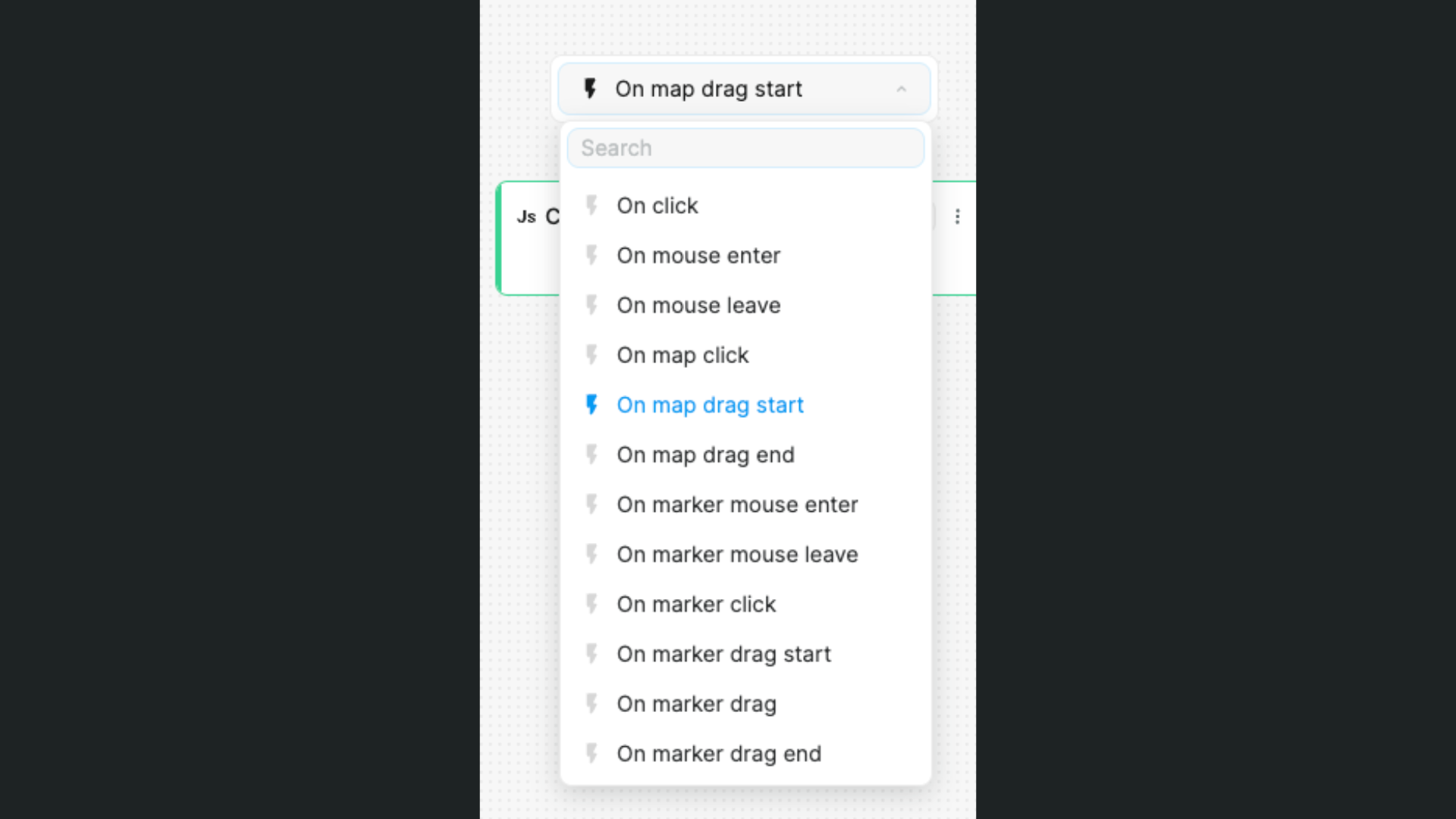 Mapbox element triggers