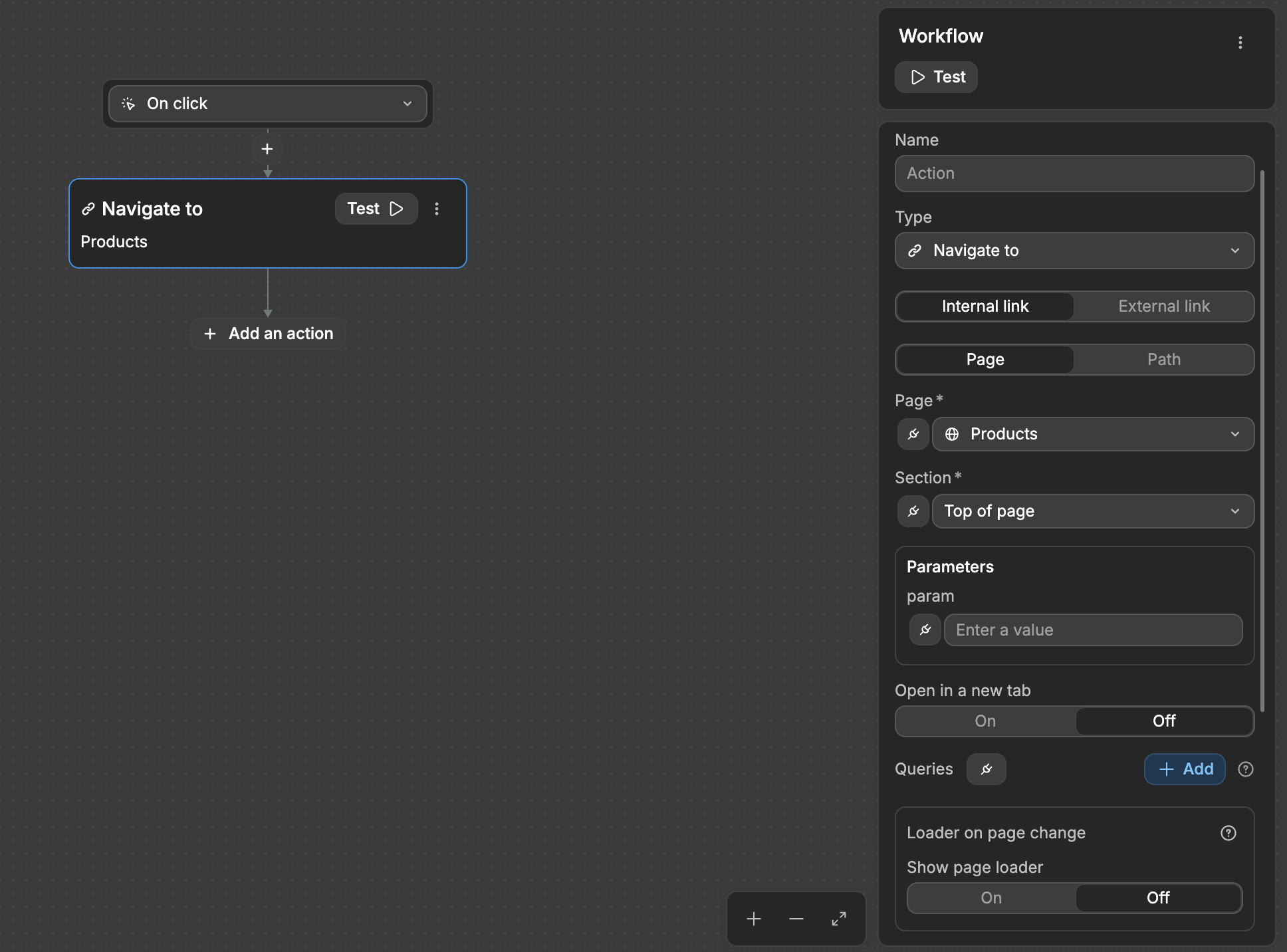 Navigate to action example