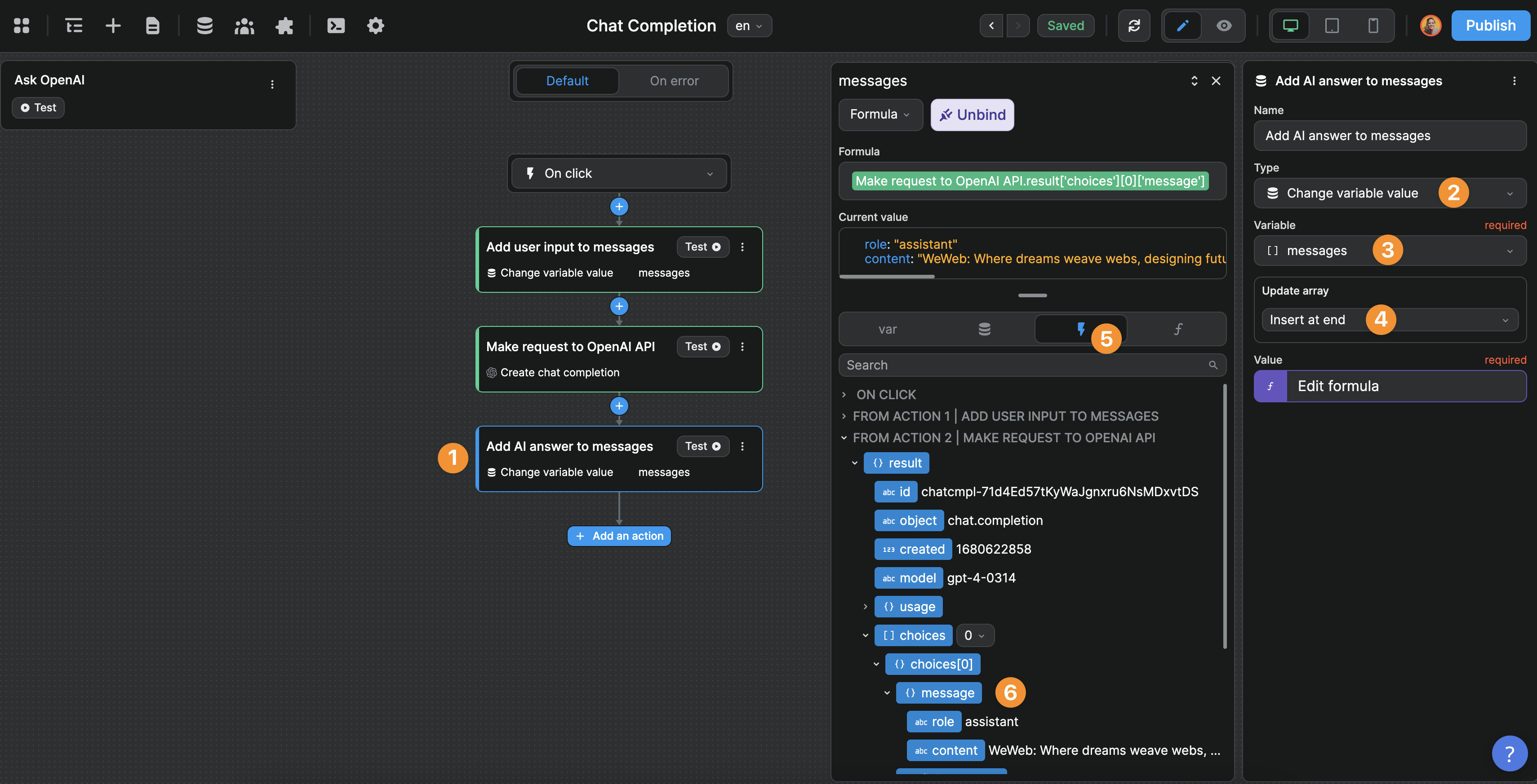 Chat completion step 3