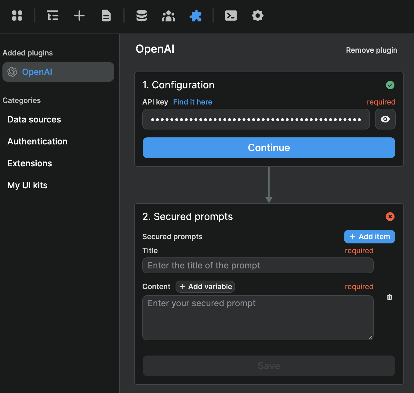 OpenAI plugin configuration