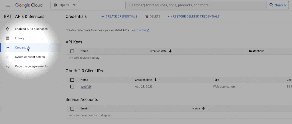 OAuth consent screen configuration