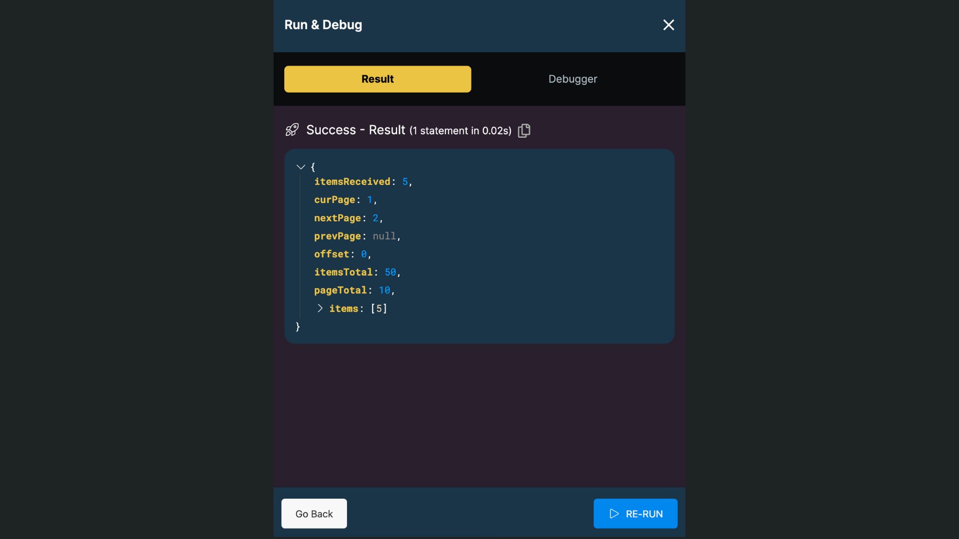 Paginated output in Xano