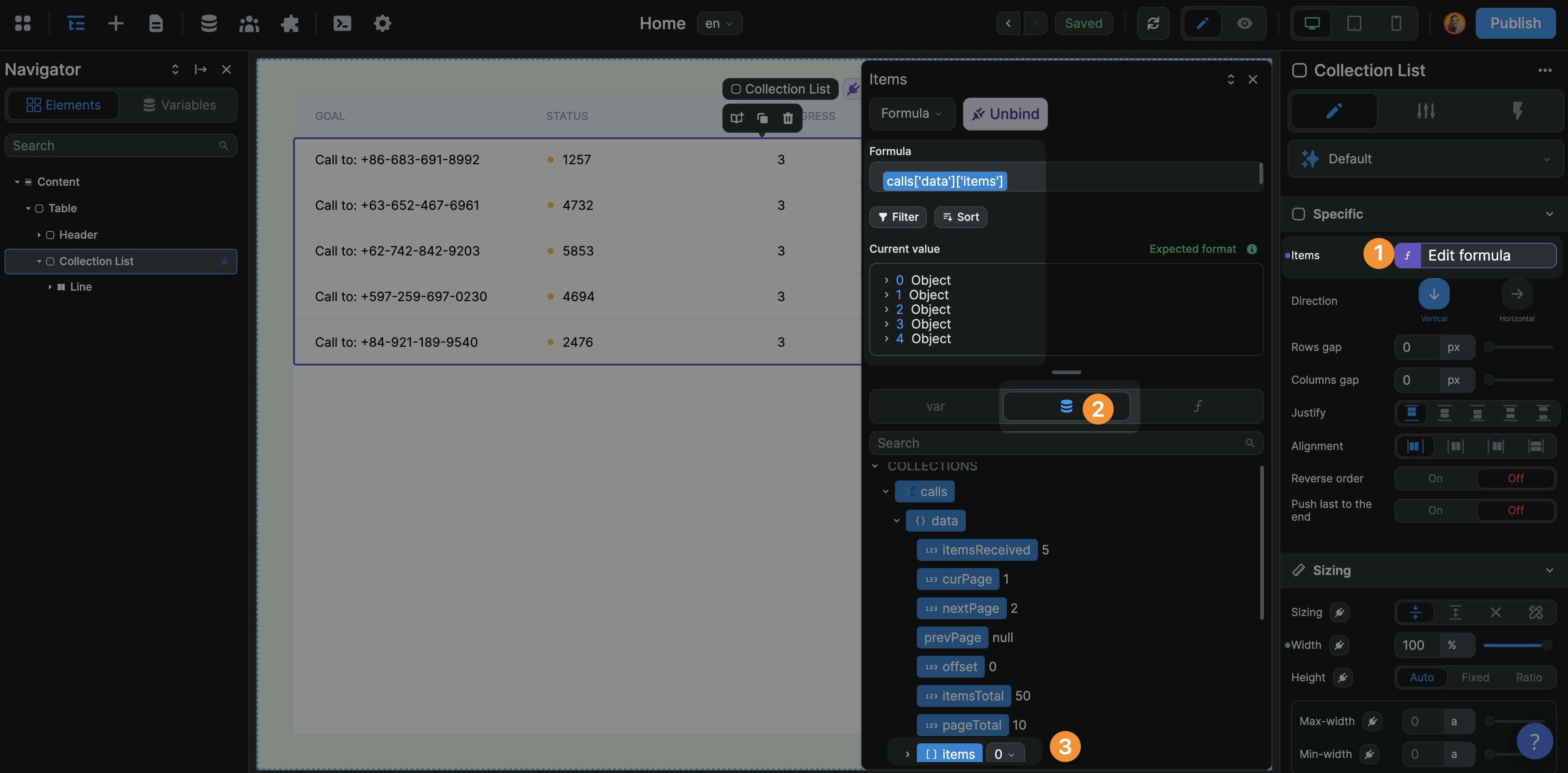 Paginated external setting in Xano