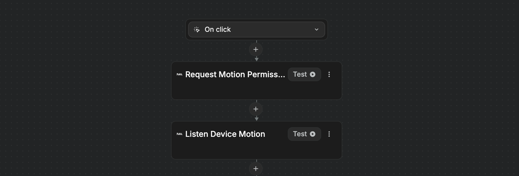 Request Motion and Listen Device Motion actions