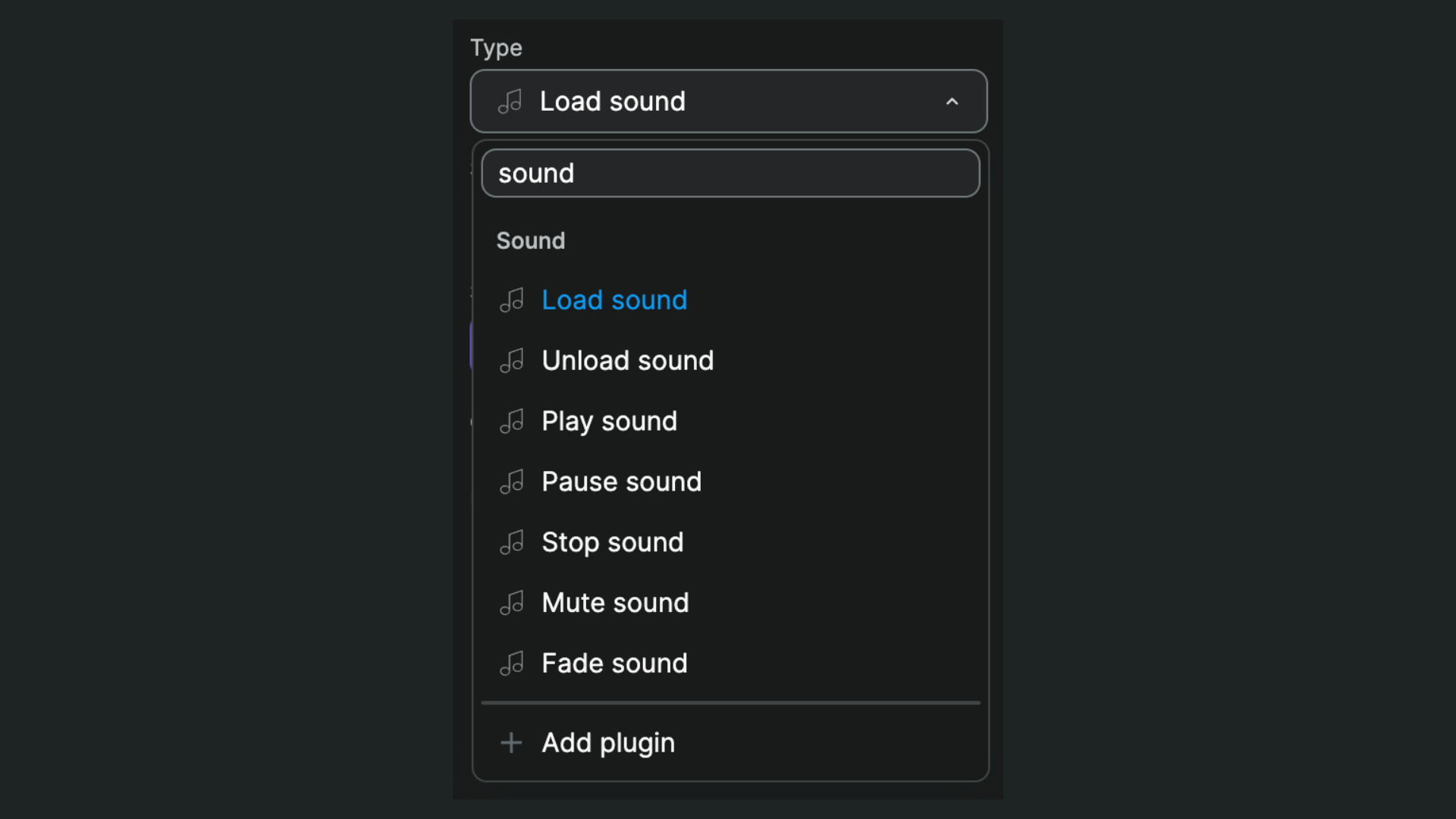 Sound actions in WeWeb workflows