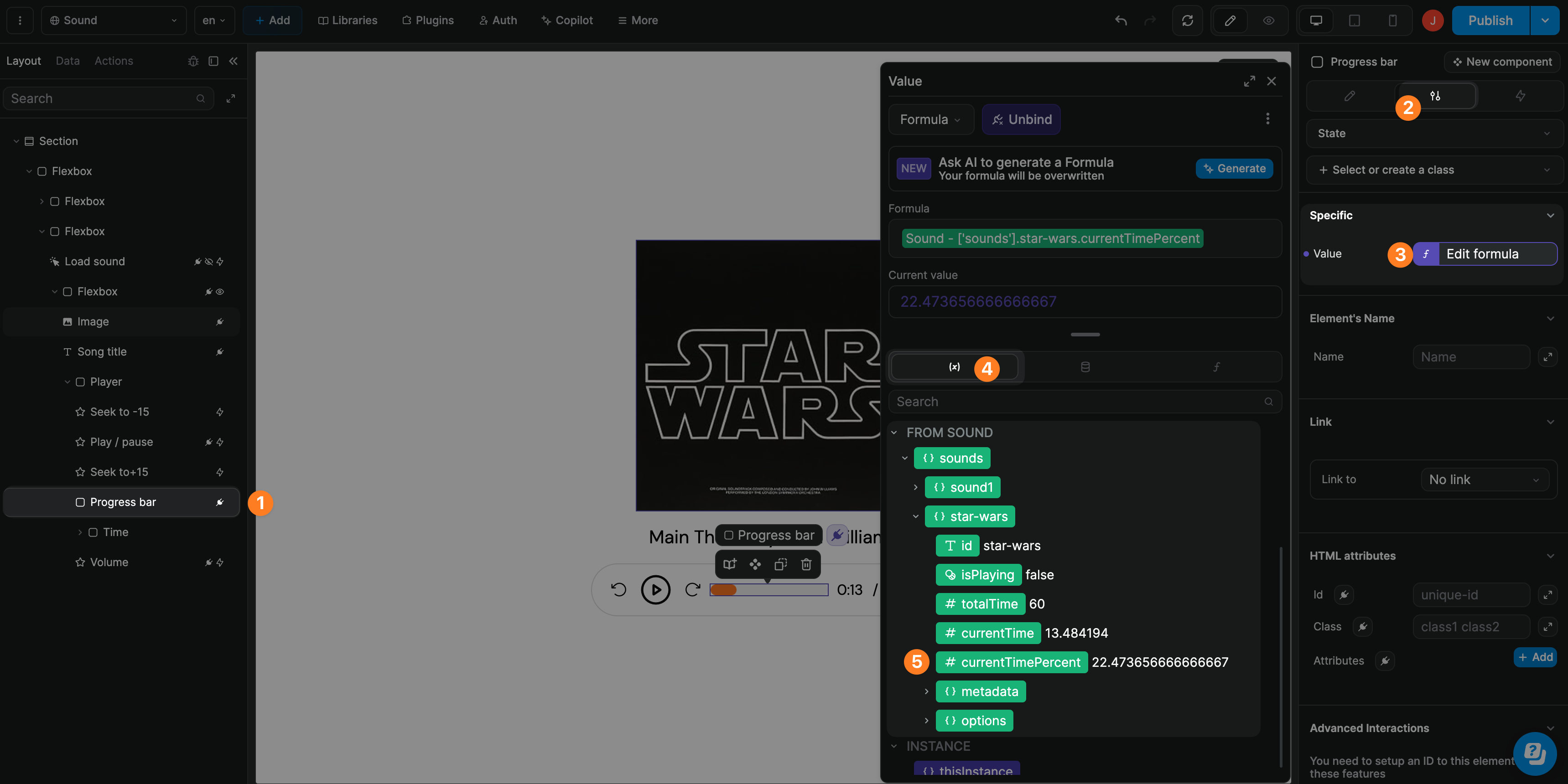 Sound progress example