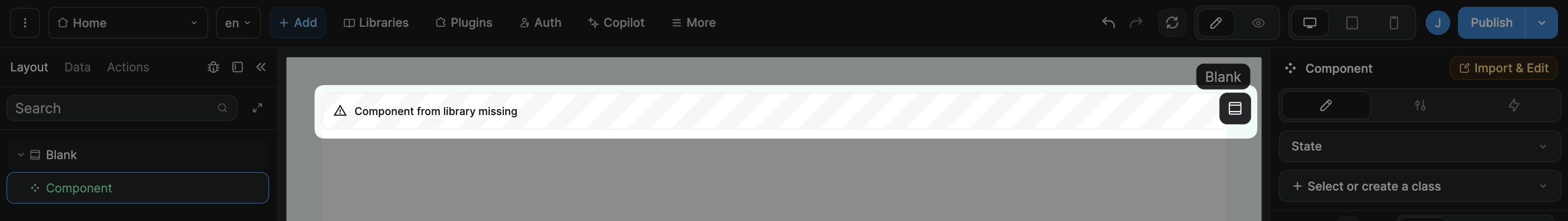 Library component missing