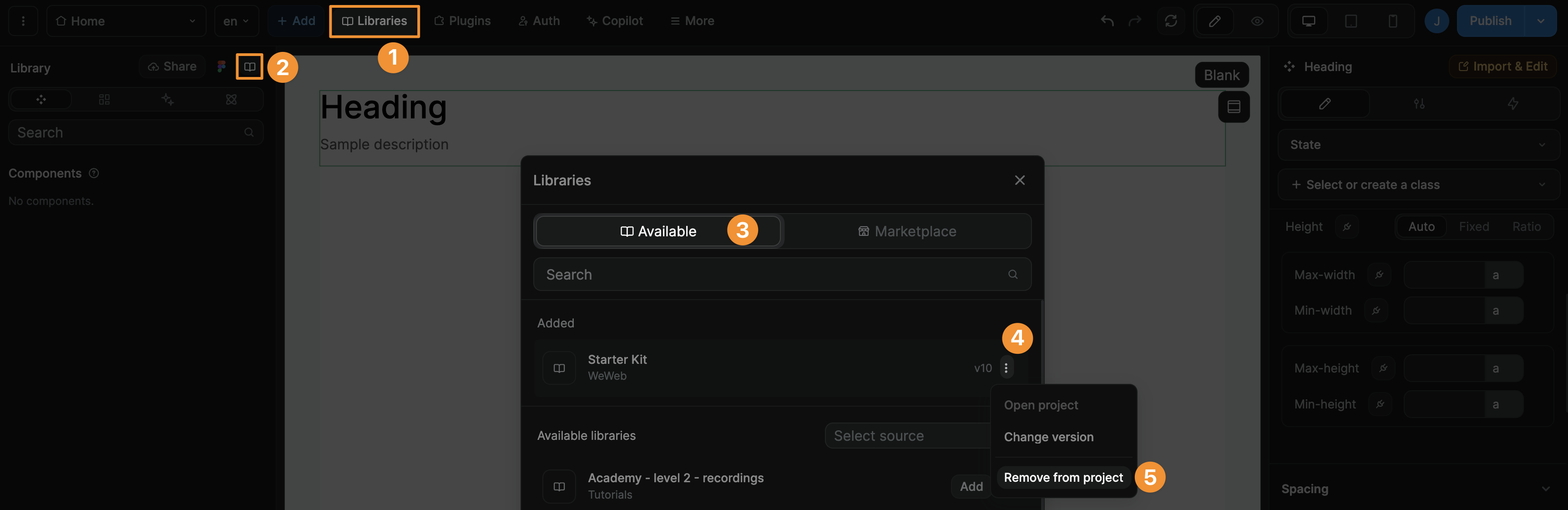 Remove Starter Kit library from a project