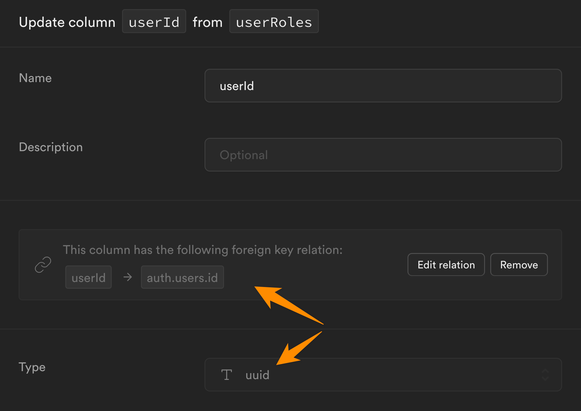 User UUID in Supabase