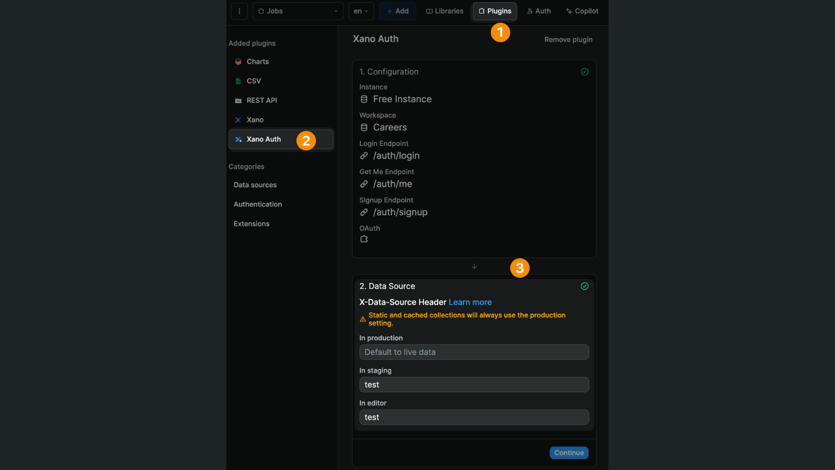 Xano data sources in WeWeb