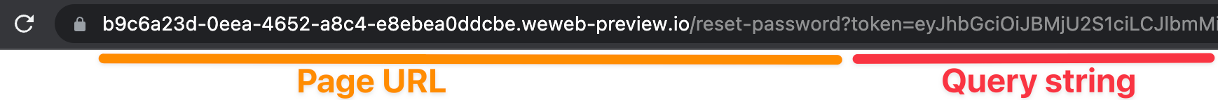 Preview of magic link URL