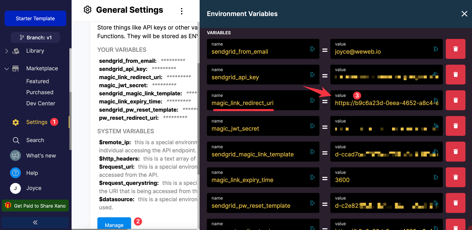 Magic link redirect in Xano